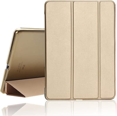 Hoes geschikt voor iPad 2021 Silicone hoesje soft cover Goud - Hoes geschikt voor iPad 2021 / 2020 / 2019 (9e/8e/7e Generatie / 10.2 inch) Smart hoes Trifold - Hoes geschikt voor iPad 2020 hoes