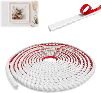 Verfbare zelfklevende PVC wandstrip, flexibele decoratieve rand voor spiegels, meubels en creatieve wanddecoratie (10 mm x 6 m)