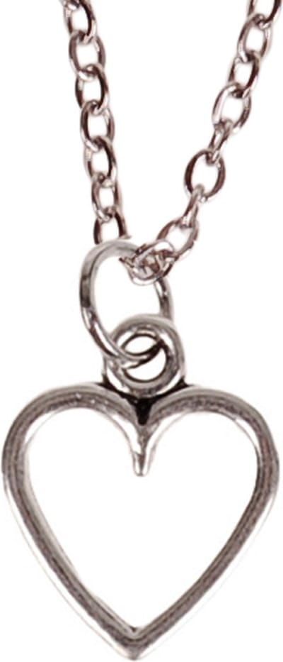Kinderketting 45cm - Hangertje Hartje zilverkleurig 1,2cm