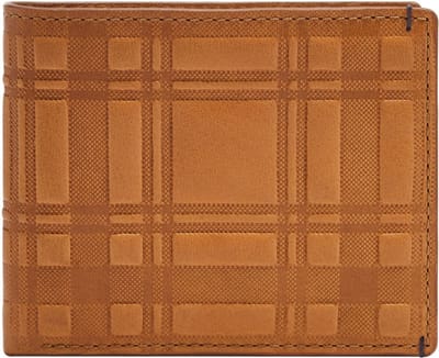 FOSSIL Portemonnee Bronson Emboss Bifold Wallet Camel Lichtbruin