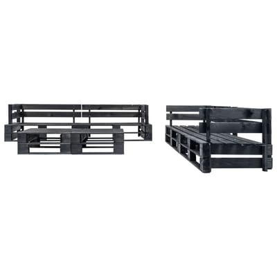 vidaXL - 6-delige - Loungeset - pallet - hout - zwart