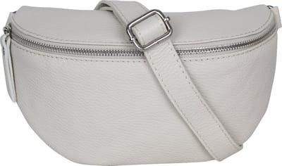 AmbraModa GLX1 - kleine heuptas buiktas crossbodytas, ideaal voor vakantie, reizen, uitgaan gemaakt van echt leer. Beige crème
