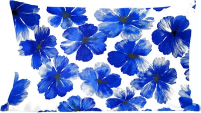 Sierkussens - Kussentjes Woonkamer - 60x40 cm - Bloemen - Blauw -Patroon - Wit