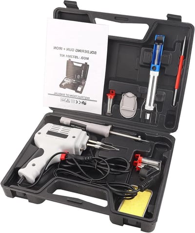 Soldeerbout Kit - Soldeerpistool Set - Elektronica Reparatie - Koperen Verwarmingselement - 250V - Grijs