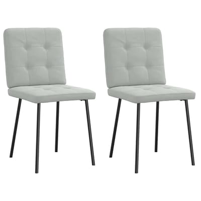 vidaXL - Eetkamerstoelen - 2 - st - fluweel - lichtgrijs