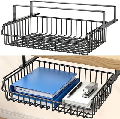 Verborgen Metalen Gaas Lade Onder Bureau - Hangende Plank voor Keuken, Kantoor en Opbergruimte