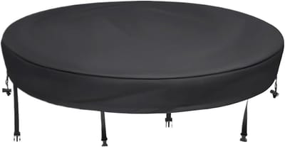 Tafelafdekking Buiten - Tafelbeschermer Rond - Picknick Tuinfeest - Stof- en Waterdicht - Diameter 114 cm - Zwart
