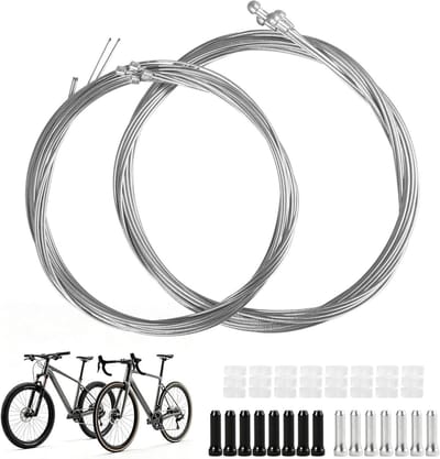 Fiets Schakelkabel Set - Universele Kabels - Fiets Onderhoud - Compleet met Hulzen - 1 Meter - Zilver