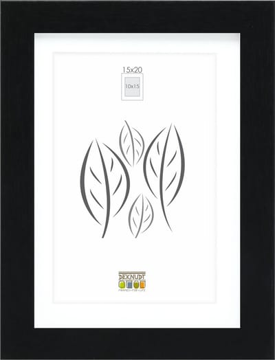 Deknudt Frames fotolijst - zwart met passe-partout - 10x15 / 15x20 cm