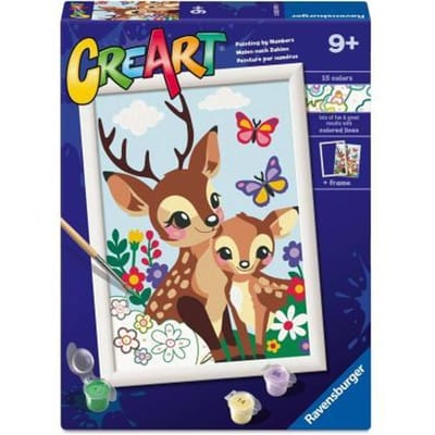 Ravensburger - CreArt Junior - Vrolijke Herten - Creativiteit, Verfproducten - Schilderen op Nummer