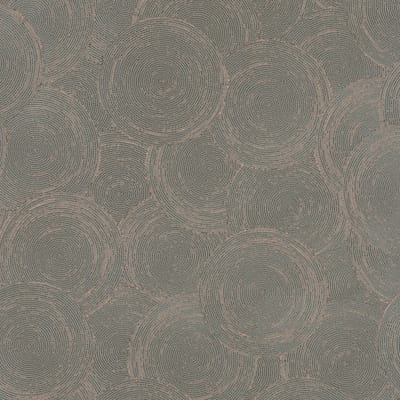 Structuur behang Profhome 790931-GU vliesbehang gestructureerd met geometrische vormen en metalen accenten grijs koper grijs olijfgroen 5,33 m2