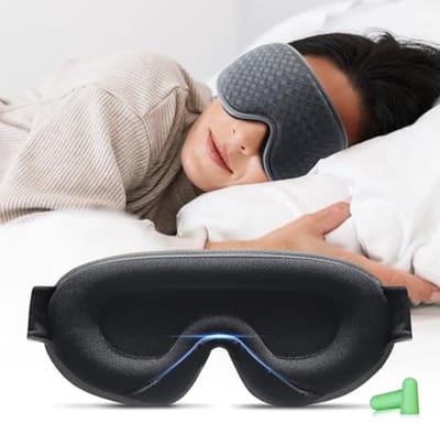 Slaapmasker voor Zijslapers - 3D Lichtblokkerend Oogmasker met Oordopjes - Ideaal voor Comfortabele Nachten