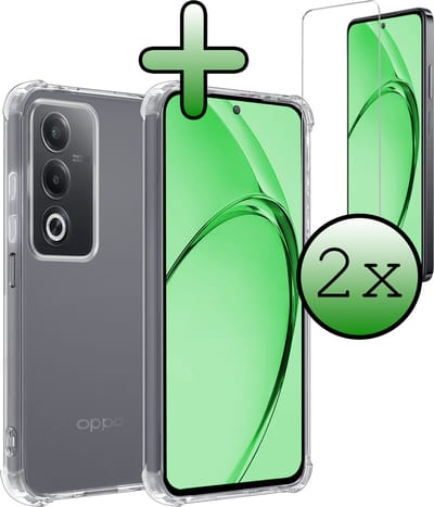 Hoesje Met Screenprotector - 2 Stuks - Geschikt voor OPPO A80 - Sterk & Shockproof - Siliconen Case - Back Cover - Telefoon Hoes - Shock Proof - Transparant