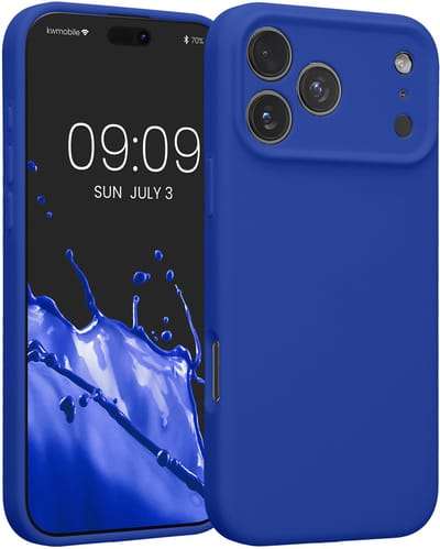 kwmobile telefoonhoesje geschikt voor Apple iPhone 17 Pro Max - TPU backcover met siliconen coating - Smartphone case in Baltisch blauw