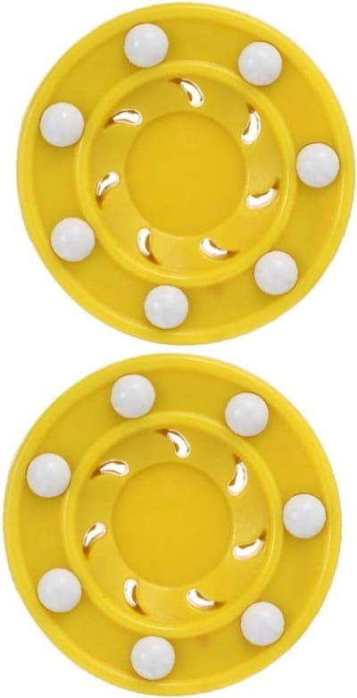 Hockey Pucks - Trainingsballen IJshockey - Sport Oefenen - Hoge Dichtheid Materiaal - 7.5 x 7.5 x 3 cm - Geel