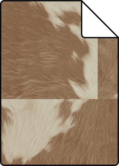Proefstaal Origin Wallcoverings behang koeienhuid-look bruin en wit - 26,5 x 21 cm - 347804-S