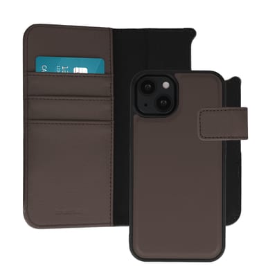 imoshion Hoesje - Geschikt voor Apple iPhone 13 - Uitneembare 2-in-1 Luxe Bookcase - Bruin