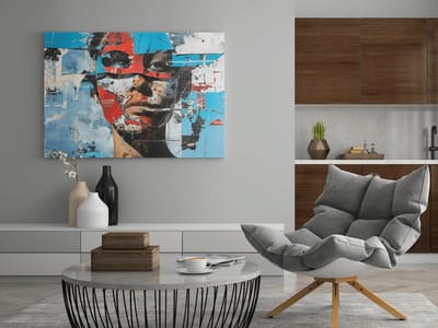 Canvas Schilderij - Abstracte Vrouw - Wanddecoratie - 60x40x2 cm