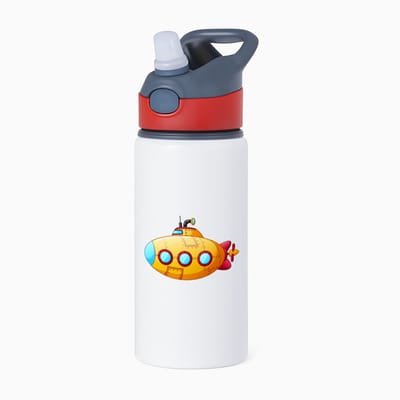 Hacebo® - Onderzeeër waterfles met rietje rood - Boten - schippers - Boot - varen - diepzeeboot - water fles - 650ML