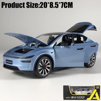 1:24 Model Y Facelift Off Road SUV Legering Metaal Diecast Modelauto Geluid & Licht Pull Back Kinder Speelgoed Verzamelingen Verjaardagscadeau