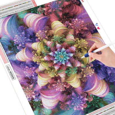 Mosaïque Diamant Fleurs Point de Croix Peinture Diamant Forage Complet Carré Broderie 5d 20X30CM black