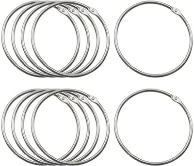 Dailygoods - OMJMYY 10 stuks gordijnringen om te openen, gordijnringen van metaal, grote veelzijdige metalen ring, rond douchegordijn, ring voor gordijnen, badkamer, scrapbooking doe-het-zelf (80 mm)