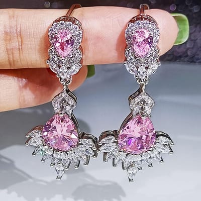 Sieraden Driedelige Set Bruidssieraden Mona Lisa Kleurrijk Schitterende Zirkonia Galvaniseren Goud Ketting Oorbel Ring Set gray