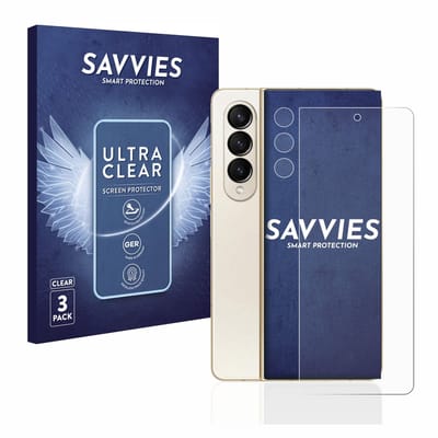 Savvies - Screenprotector voor Samsung Galaxy Z Fold 4 (Voor+Camera) - Folie Beschermfolie transparant 6 Stuks