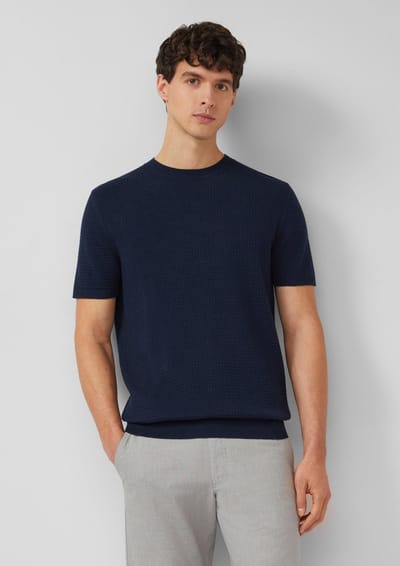s.Oliver - male - Gebreid T-shirt van katoen-linnenmix