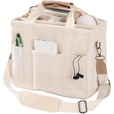 Verstelbare Schouderriem Canvas Materiaal Crossbody Tas Met Ritssluiting Perfect Voor Dagelijks Gebruik wit