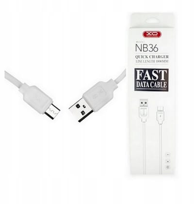XO NB36 Micro-USB Kabel 1m Wit - Snel Laden 2.1A