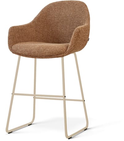 Nolon Nino-Mae Barkruk Bruin Blend - Beige Onderstel - 65 Cm - Modern - Barstoel - Armleuning - Stoffen