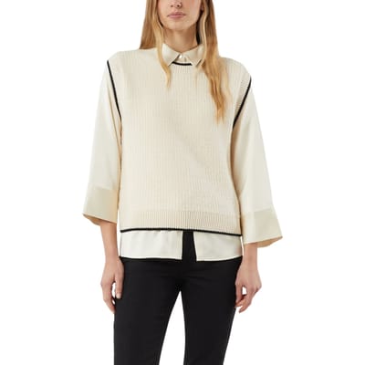 Comma  Pullover Offwhite Size: 38 | Knitted Sweaters Outlet | Dames | Wit