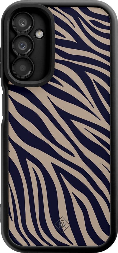 Casimoda® hoesje - Geschikt voor Samsung Galaxy A14 5G - Wavy Twist - Zwart TPU Backcover - Geometrisch patroon - Blauw