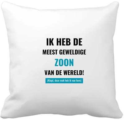 Akyol - ik heb de meest geweldige zoon van wereld (klopt, deze mok heb ik van hem) Kussen hoes - Zoon - de meest geweldigste zoon - verjaardagscadeau - verjaardag - cadeau - cadeautje voor zoon - zoon artikelen - kado - geschenk - gift - 40 bij 40 cm