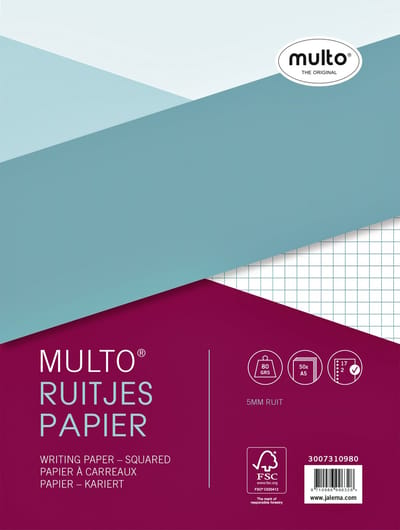Multo ringbandinterieur A5 - 17-gaats perforatie - ringbandpapier met ruit 5mm - MU-3007310980