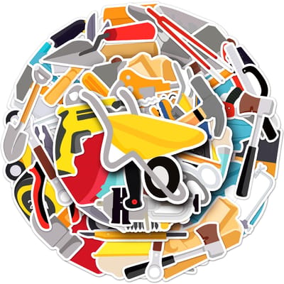 54 Stuks Cartoon Creatieve Gereedschappen Benodigdheden Graffiti Stickers Leuke Decoratieve Waterbeker Gitaar Skateboard Helm Waterdichte Sticker gray