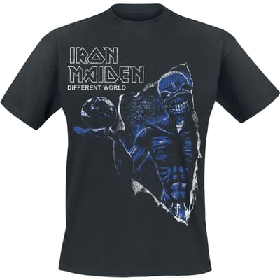 Iron Maiden T-shirt - Different World Reversed - S tot L - voor Mannen - zwart