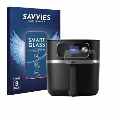 3 Stuks Savvies Screenprotector - geschikt voor Philips Airfryer HD9880/90 - beschermfolie glas transparant