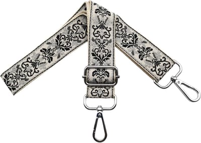 Verstelbare Schouderband voor Handtassen, Brede 3.8 cm met Zilveren Karabijnhaak, Ideaal voor Dames, Schoudertas en Handtas in Beige/Grey, Comfortabel en Stijlvol