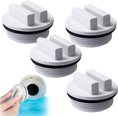 4-delige zwembadplugset - Filterafvoerplug - Antivriesplug voor de retourleiding van het zwembad - Zwembadplug - 1,5 inch buitendraad - Geschikt voor inlaatsproeiers of skimmers