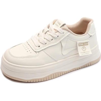 Diksoldige Witte Schoenen Dames Lente Nieuwe Casual Alles-match Grote Kop Broodplankschoenen Dames 40 white