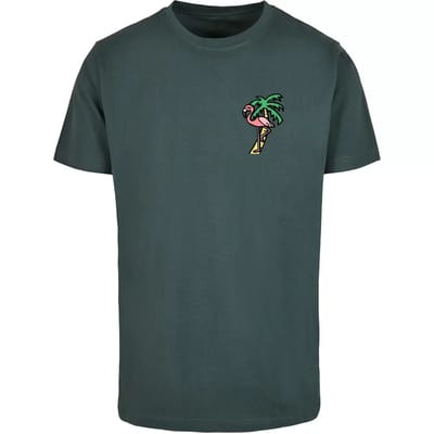Mister Tee - Flamingo Round Neck Heren Tshirt - XS - Donkergroen