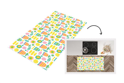 Keukenloper - Loper keuken - Scandinavisch - Bloemen - Lente - Patroon - 120x60 cm - Keukenloper vinyl