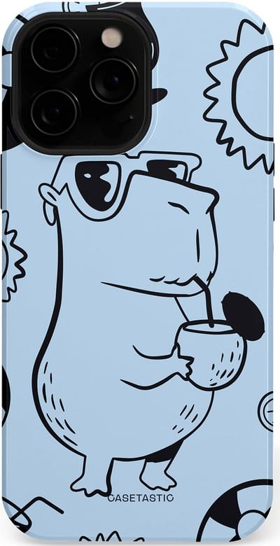 Casetastic Hoesje Geschikt voor Apple iPhone 13 Pro Max Magsafe - Stijlvolle Beschermende Duo-layer Case - Capibara cocktail