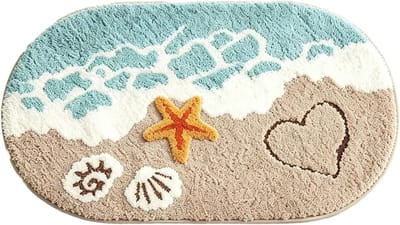 Wasbare antislip badmat voor douche en badkamer, ideaal voor woonkamer, slaapkamer en keuken (80 x 50 cm)