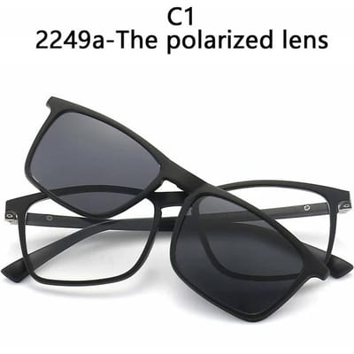 5 STuks Magnetische Clip-On Zonnebril UV400 Kunststof Frame voor Dames Heren Nachtrijden SHOW AS PICTURE gray