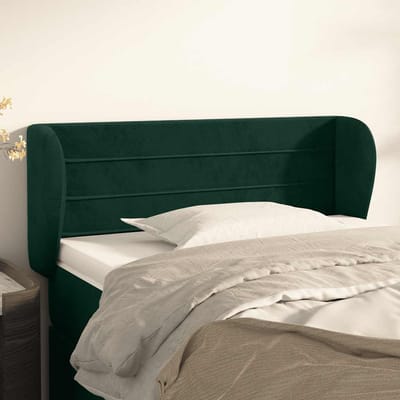 vidaXL - Hoofdbord - met - randen - 103x23x78/88 - cm - fluweel - donkergroen