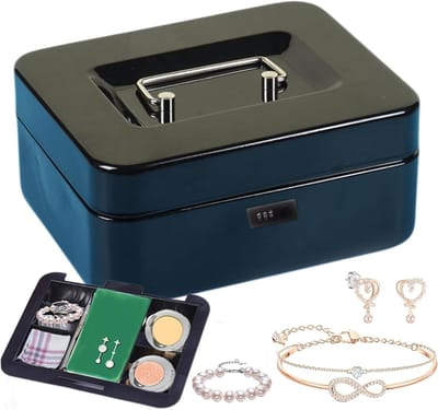 Draagbare Reisbeveiliging - Veiligheidsslot Geld - Spullen Organiseren - Combinatieslot - 9.4 x 16.4 x 9.4 cm - Zwart