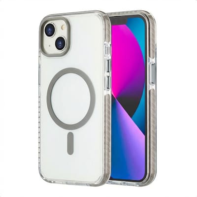 imoshion Hoesje - Geschikt voor iPhone 14 / 13 - Combat geschikt voor MagSafe Backcover - Grijs